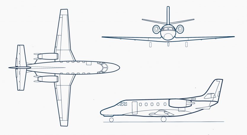 Cessna-Citation-560XL-drawing Cessna-Citation-560XL-sketch